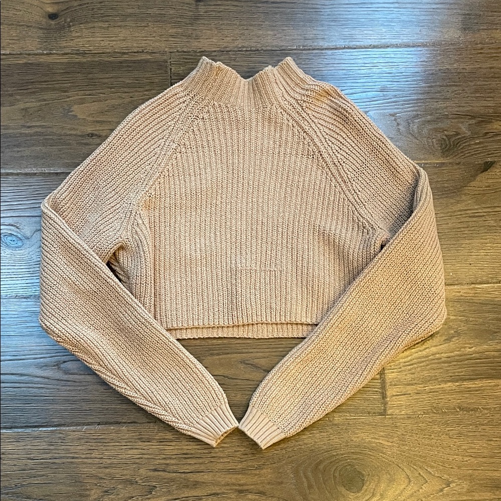 Hollister Women's Cowl Neck Sweater in Tan